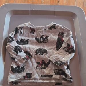 Old Navy Gray Bear Pattern Long Sleeve Tee